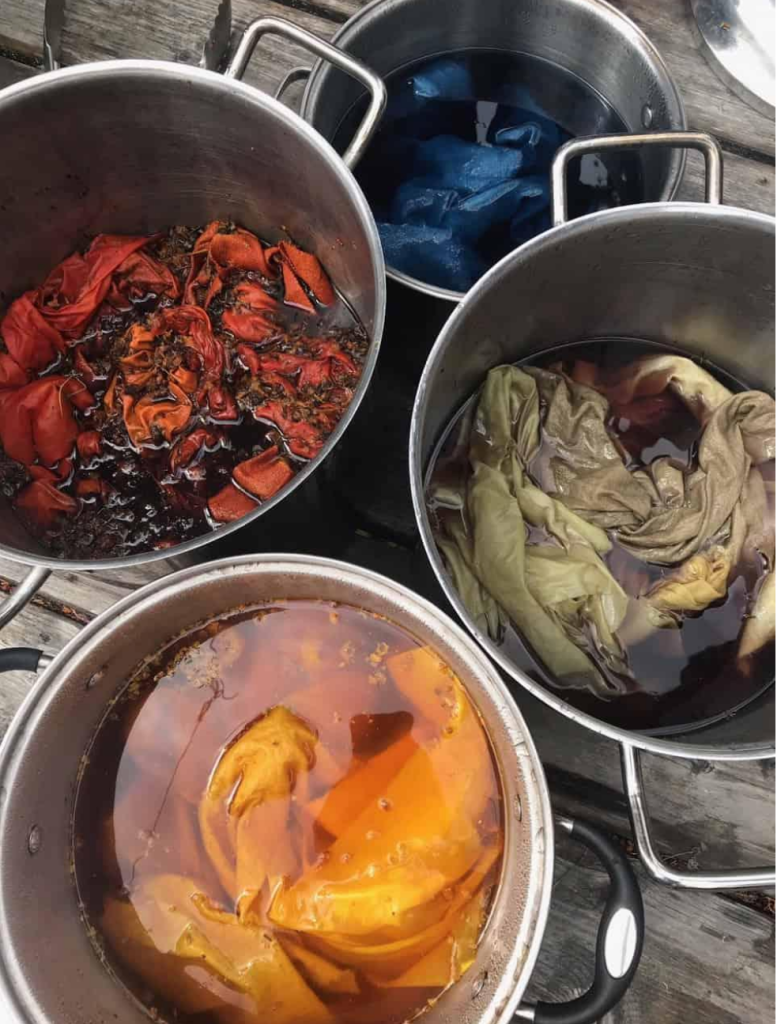 Photo of pots full of natural dyes.